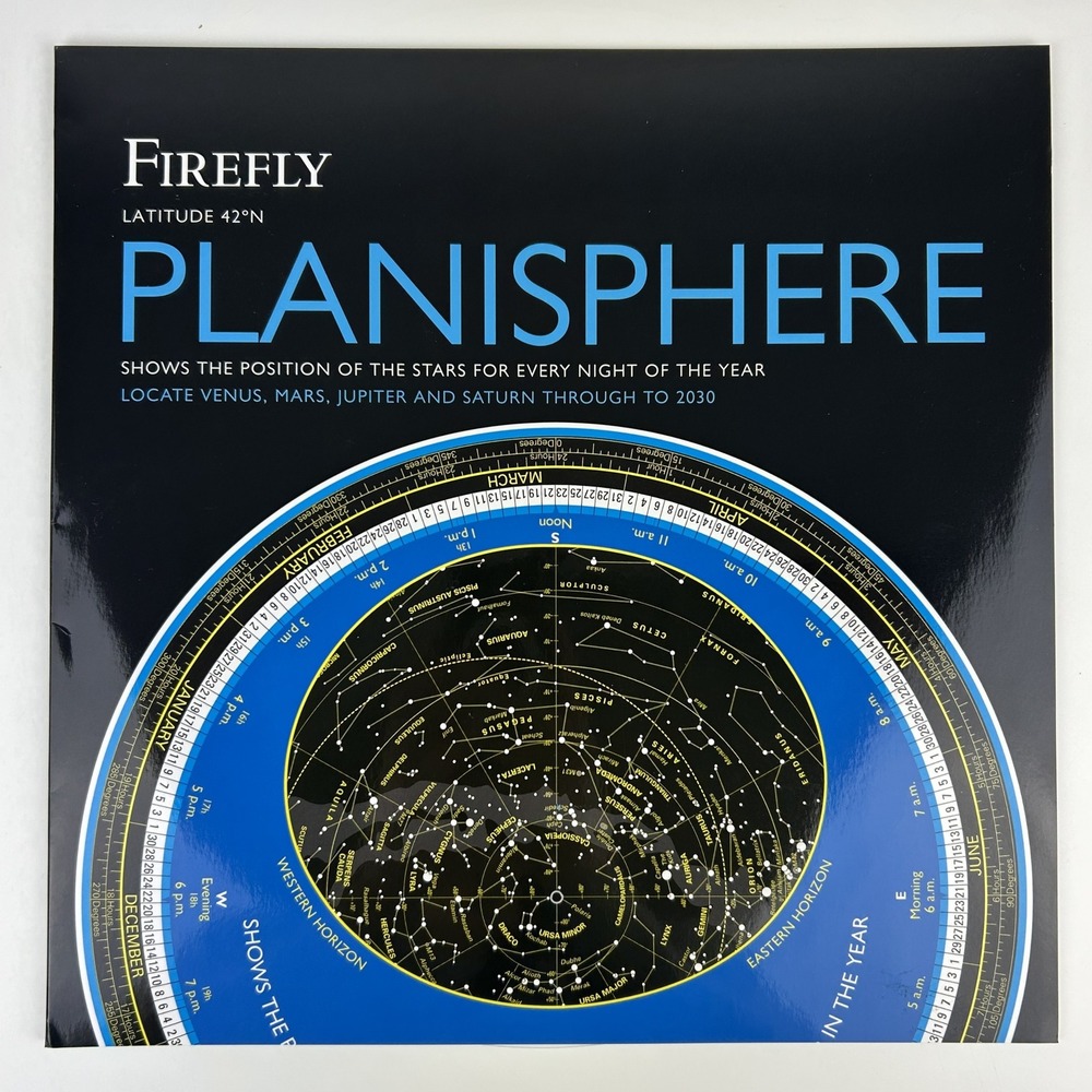 Firefly Planisphere Star Finder 42°N USA Canada Astronomy‎ Chart